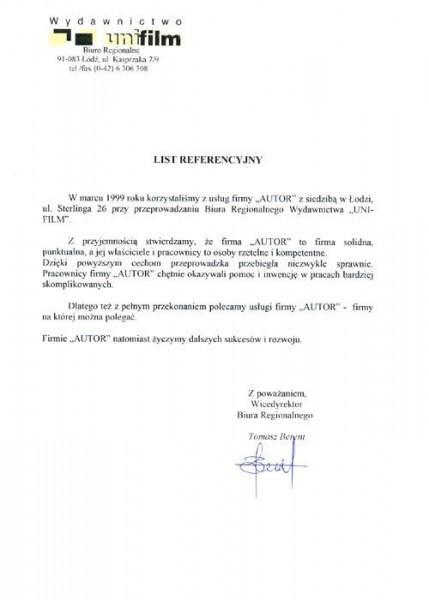 Unifilm referencje